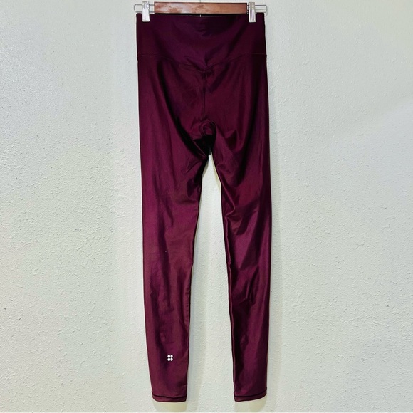 Sweaty Betty Shine High Waisted Size Small Leggings SB4815 Maroon Full Length - Picture 4 of 7